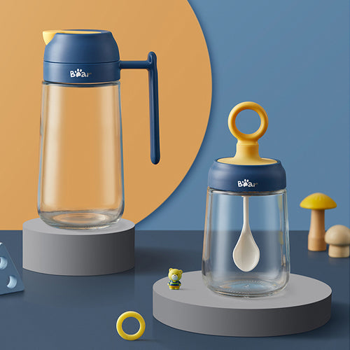 Glass Seasoning Spice Jar & Oil Dispenser Set 5pcs