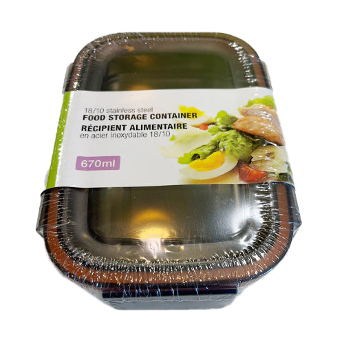 Rectangle Stainless Steel Food Storage Container 670ml