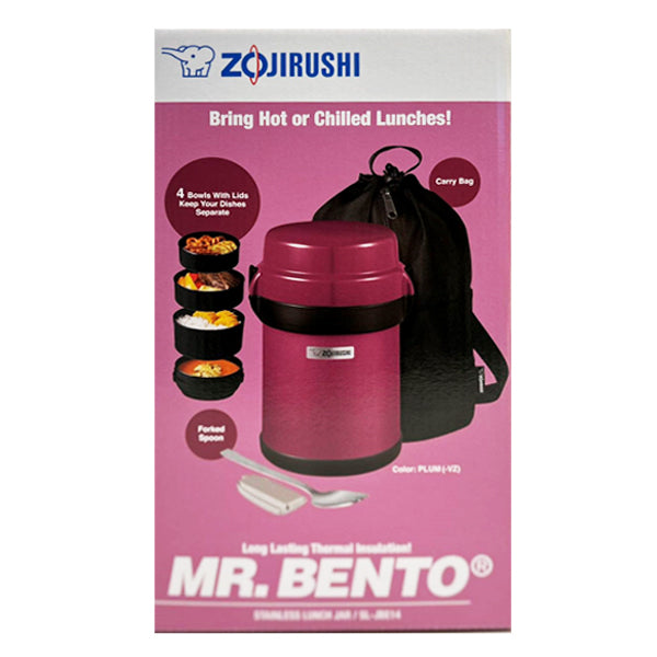 Zojirushi SL-JBE14 Bento Stainless Lunch Jar 41 Oz Black/Pink
