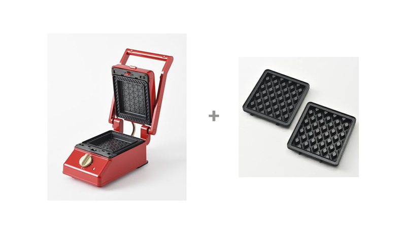 [BOE083] Bruno Single Sandwich Maker-Red Buy 1 Get 1 Free Single Optional Waffle Plate(Img2)