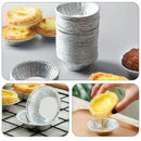 Disposable Egg Tart Moulds for Baking, Aluminum Foil Bakeware for Baking, 30pcs
