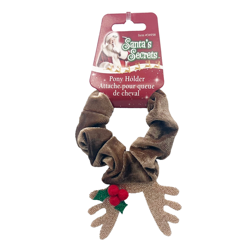 Chrismas style Poney Holder Hair Scrunchie Velvet With Glitter