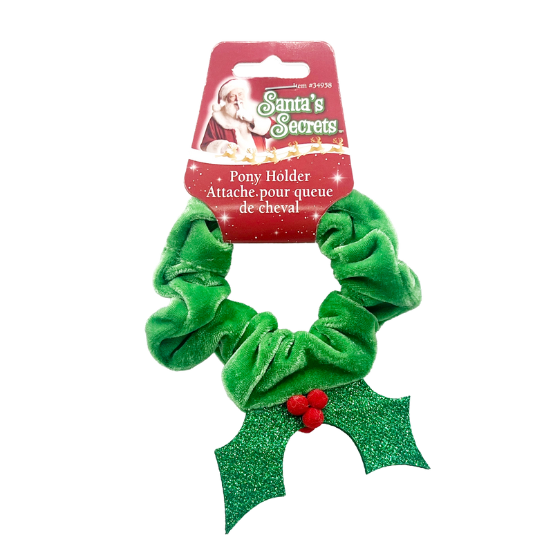 Chrismas style Poney Holder Hair Scrunchie Velvet With Glitter