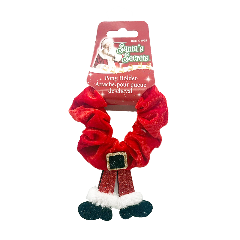 Chrismas style Poney Holder Hair Scrunchie Velvet With Glitter