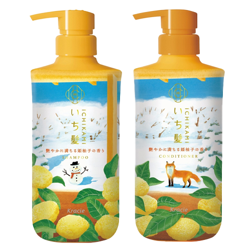 Ichikami Kracie Vividly Filled Princess Yuzu Fragrance  Shampoo & Conditioner Set