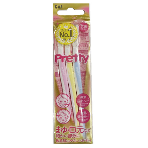 Pink Kai Razor KAI Pretty Safety Razor For Sensitive Skin 3pcs