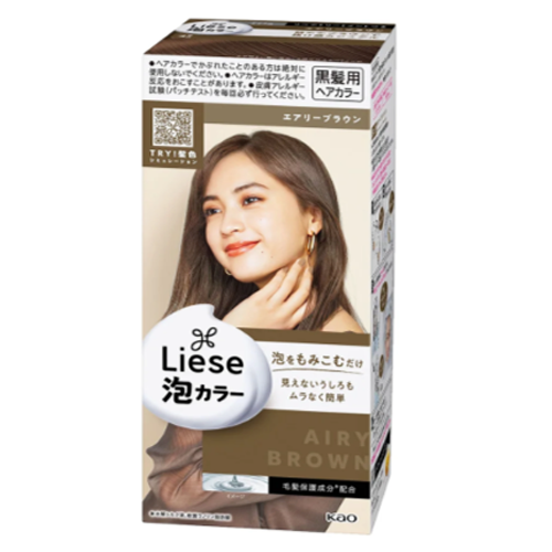 花王Liese新包装天然植物泡沫染发剂-空气棕