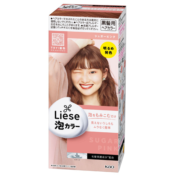 花王 Liese 泡沫染发剂-糖粉色