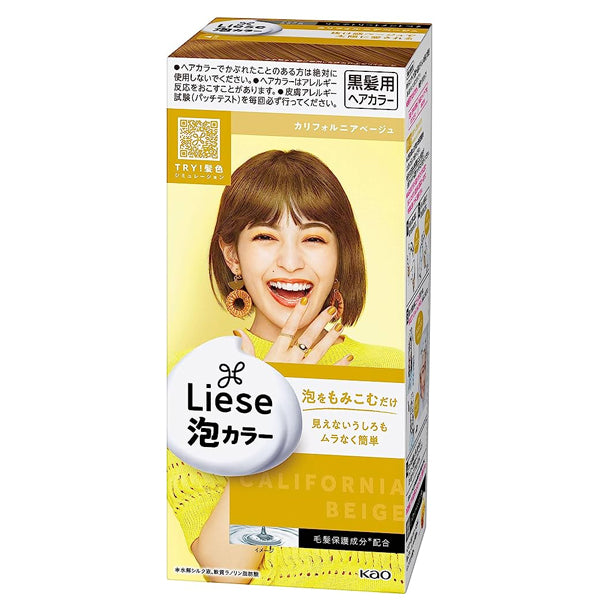 花王Liese新包装天然植物泡沫染发剂-加利福尼亚浅褐 