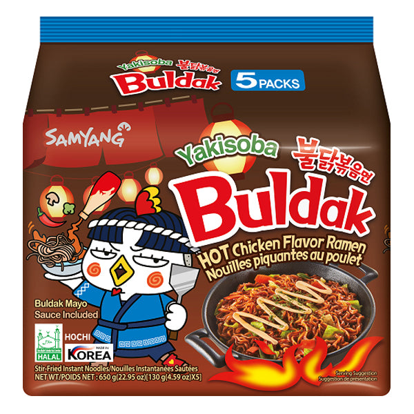 Samyang Buldak Hot Chicken Ramen Yakisoba Noodles 130gx5