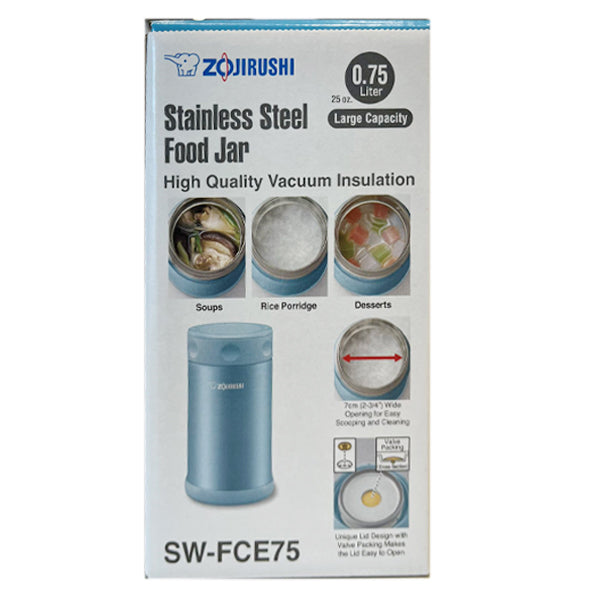 Zojirushi Stainless Steel Food Jar-Aqua Blue 0.75L