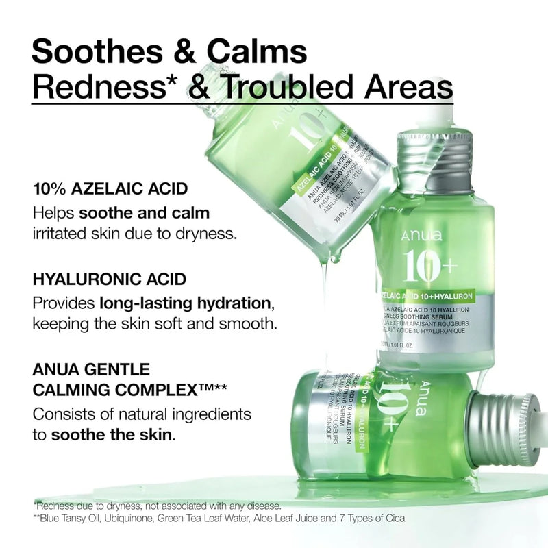 ANUA Azelaic Acid 10 Hyaluron Redness Soothing Serum 30ml