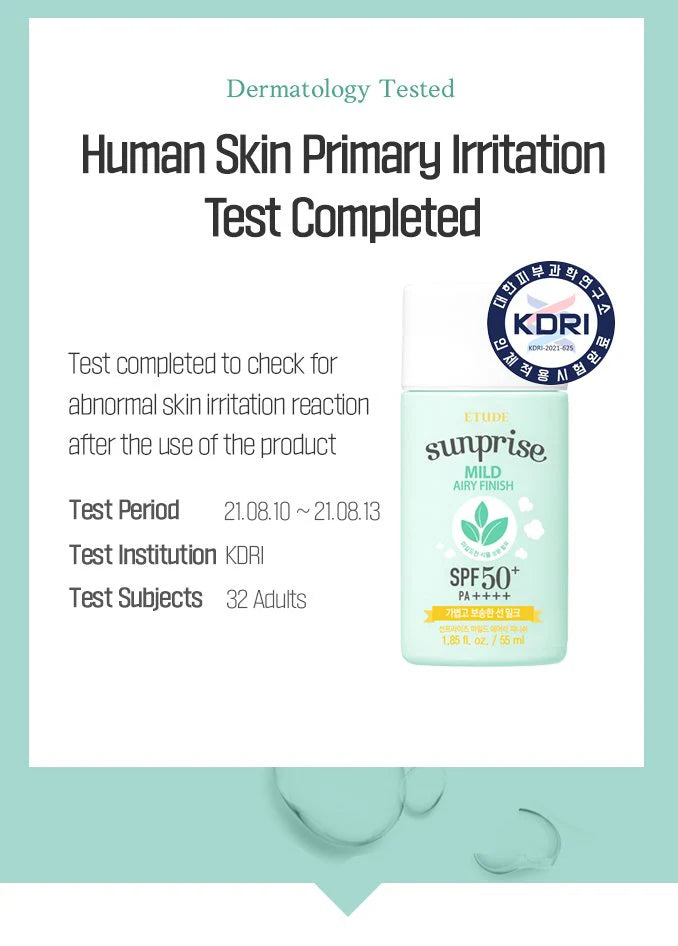 ETUDE HOUSE Sunprise Mild Airy Finish Sunscreen SPF50+ PA++++ 55ml
