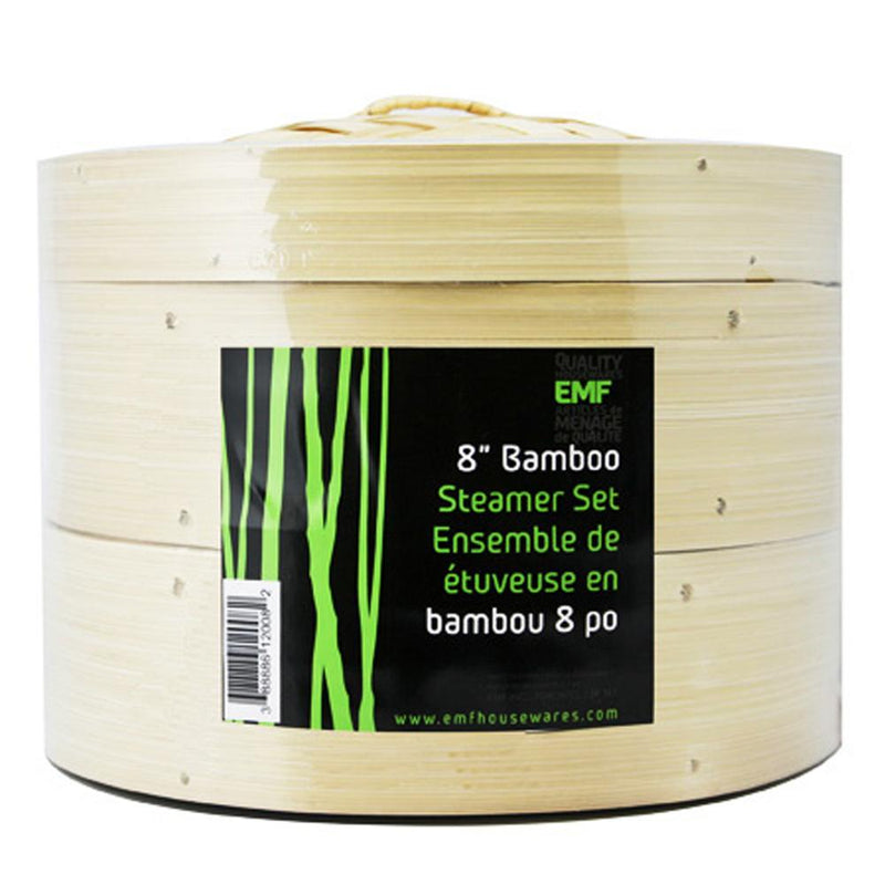8" Bamboo Steamer Set
