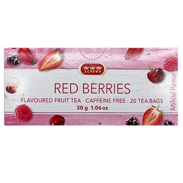 3 Crown Red Berries Flavoured Fruit Tea Caffeine Free Tea 30g