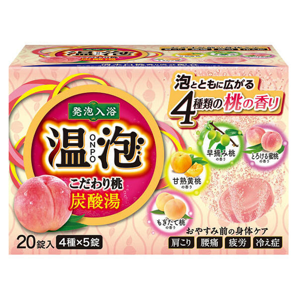 EARTH 沐浴粉桃子碳酸水 4 种组合（4 种 x 5 片）