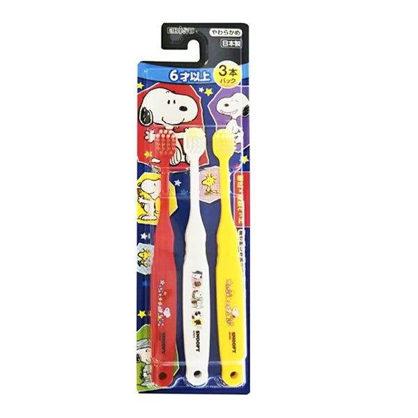 Ebisu Snoopy 6 Plus year old Toothbrush 3Pcs