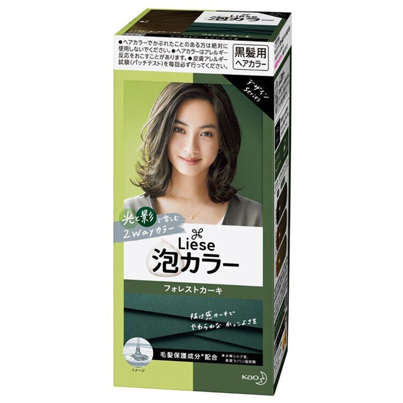 花王Liese光影系列天然植物泡沫染发剂-卡其森林绿