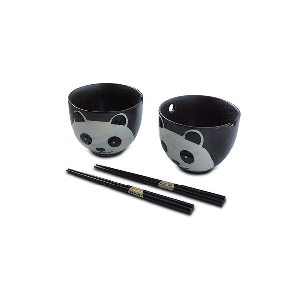 White Panda Porcelain Bowl 4pc Set