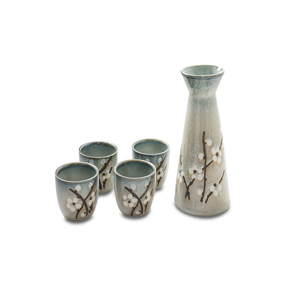 5pc Snow Plum Sake Set