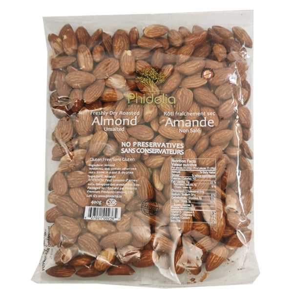 Phidelia Freshly Dry Roasted Almond-Unsalted 400g