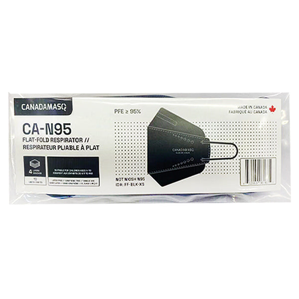 CanadamasQ CA-N95 Black 4 Layers Mask-Small (10 Pcs)