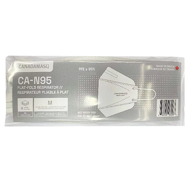 CA-N95 MEDIUM White Disposable Respirator Mask-M (Made in Canada) 10pcs