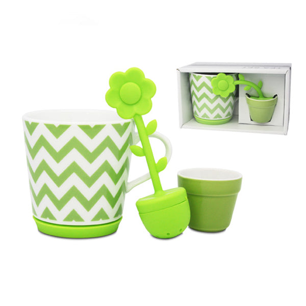 "Spring" Teacup and Infuser Set in Gift Box