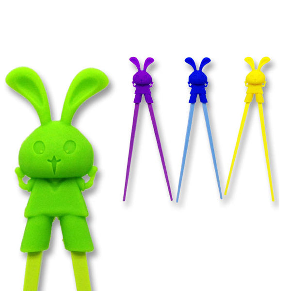 Rabbit Plastic Learning Chopsticks & Silicon Grip