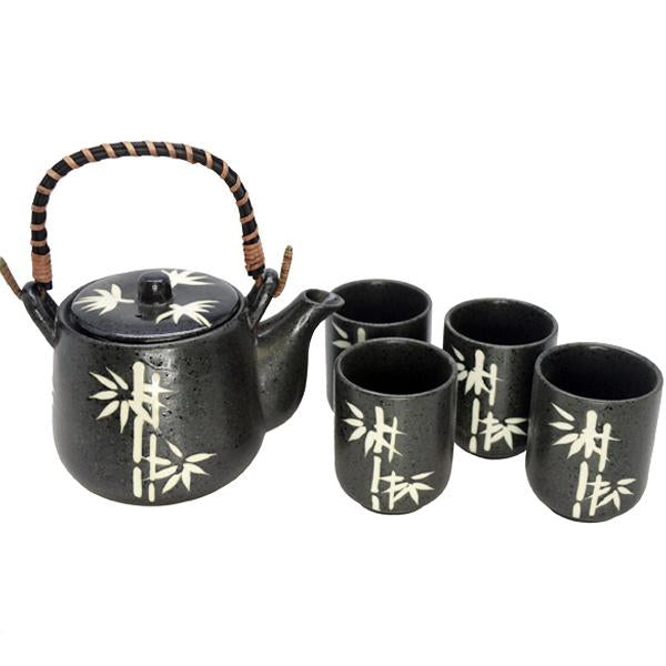 “竹”黑瓷提壶茶具套装