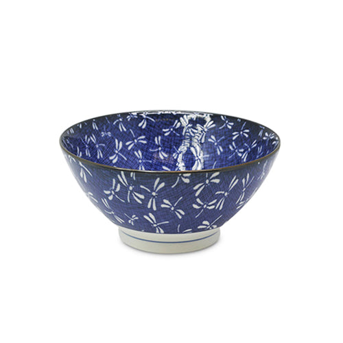 Blue Dragonfly Japanese 7-inchPorcelain Ramen Bowl