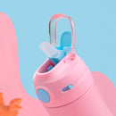 Chahua Vacuum Flask Stainless Steel Thermos with Straw 370ml-Pink/Blue