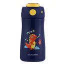 Chahua Vacuum Flask Stainless Steel Thermos with Straw 370ml-Pink/Blue