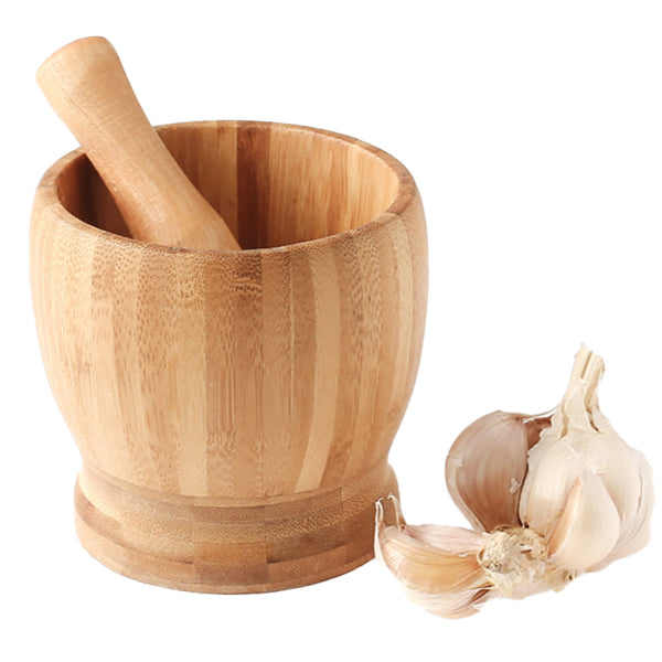 Bamboo Garlic Pounding Jar