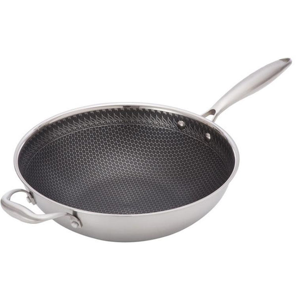 OHO Stainless Steel Wok 34cm