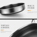 304不锈钢无涂层不沾蜂窝晶纹平底锅 28cm