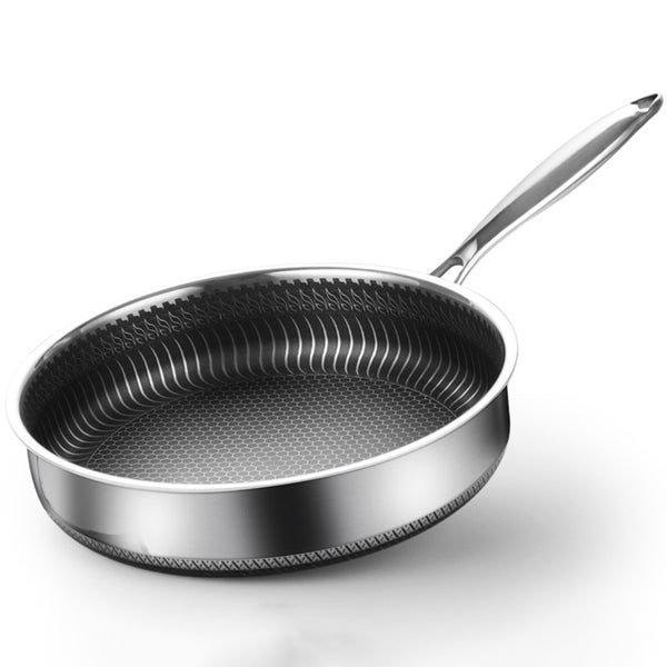 OHO Stainless Steel Frying 304 Steel Pan 28cm