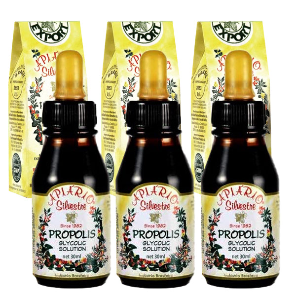 Brazilian Green Bee Propolis Liquid Glycolic Extract 30ml * 3pcs