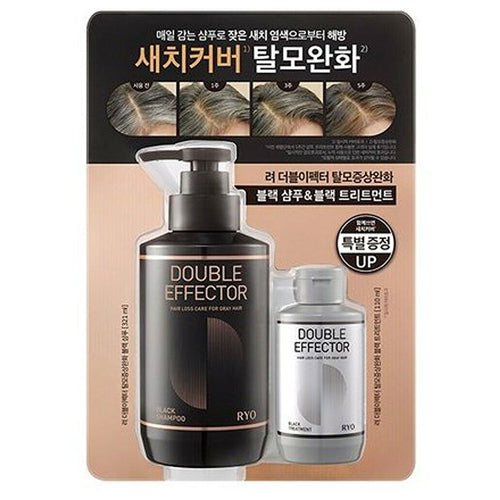 Amorepacific Ryo Double Effector Black Shampoo 321ml+Treatment 110mL Set