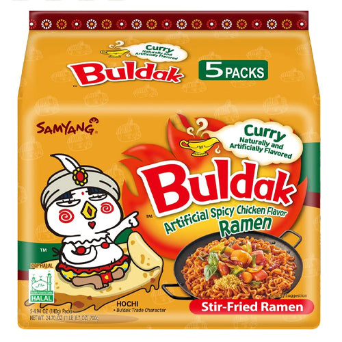 Samyang Buldak Curry Hot Spicy Chicken Stir-Fried Ramen Noodles 140gX5