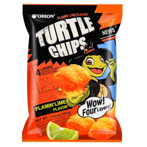 Orion Turtle Chips Flamin' Lime Flavor 160g