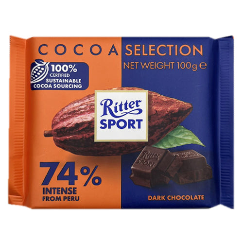 Ritter Sport 74% Cacao Dark Chocolate 100g