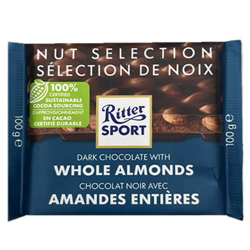 Ritter Sport Dark Chocolate with Whole Almonds 100g