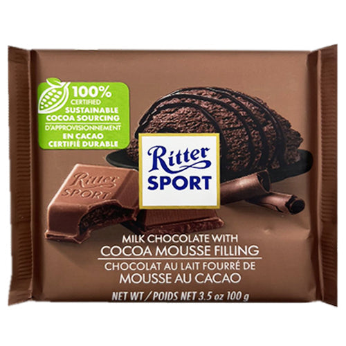 Ritter Sport Milk Chocolate with Cocoa Mousse Filling 100g